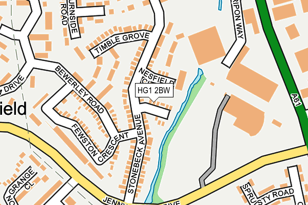 HG1 2BW map - OS OpenMap – Local (Ordnance Survey)