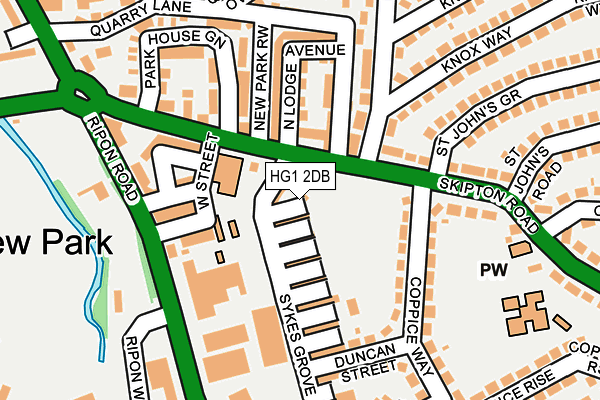 HG1 2DB map - OS OpenMap – Local (Ordnance Survey)