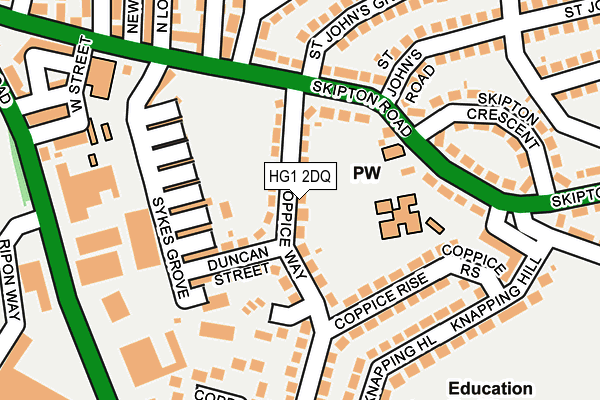 HG1 2DQ map - OS OpenMap – Local (Ordnance Survey)