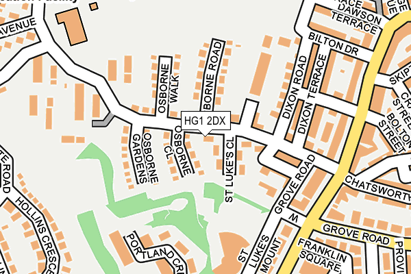 HG1 2DX map - OS OpenMap – Local (Ordnance Survey)