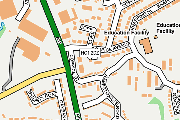 HG1 2DZ map - OS OpenMap – Local (Ordnance Survey)