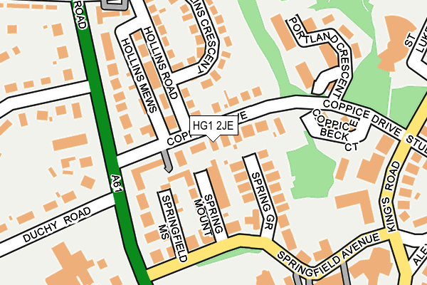 HG1 2JE map - OS OpenMap – Local (Ordnance Survey)