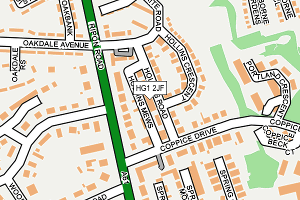 HG1 2JF map - OS OpenMap – Local (Ordnance Survey)