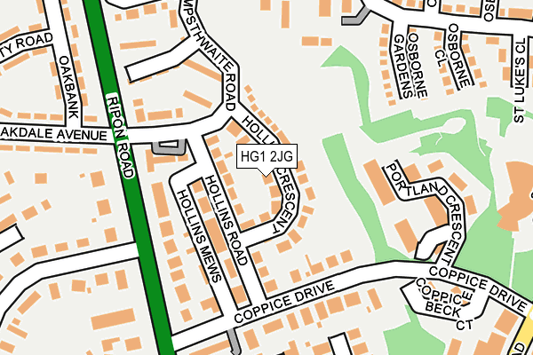 HG1 2JG map - OS OpenMap – Local (Ordnance Survey)