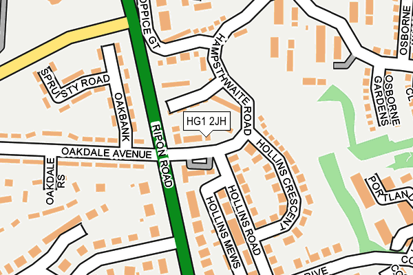HG1 2JH map - OS OpenMap – Local (Ordnance Survey)
