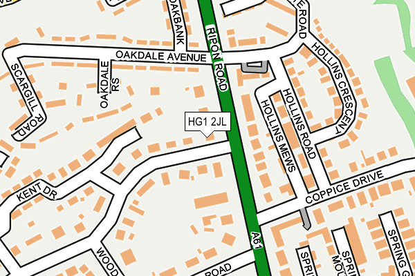 HG1 2JL map - OS OpenMap – Local (Ordnance Survey)