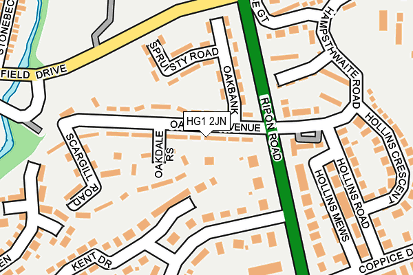 HG1 2JN map - OS OpenMap – Local (Ordnance Survey)