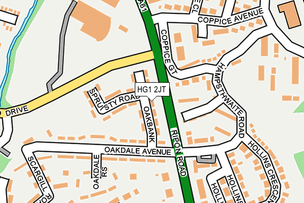 HG1 2JT map - OS OpenMap – Local (Ordnance Survey)