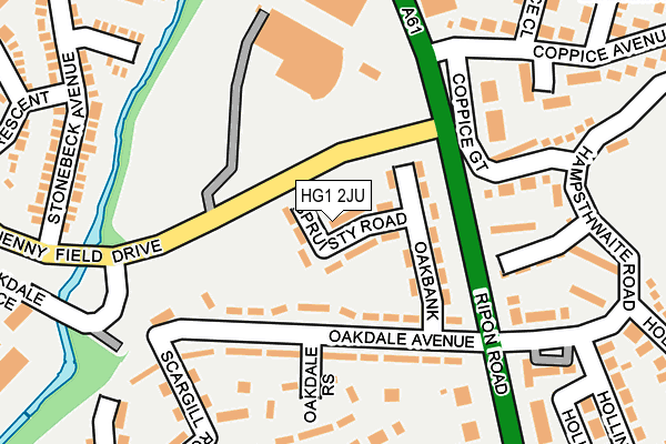 HG1 2JU map - OS OpenMap – Local (Ordnance Survey)