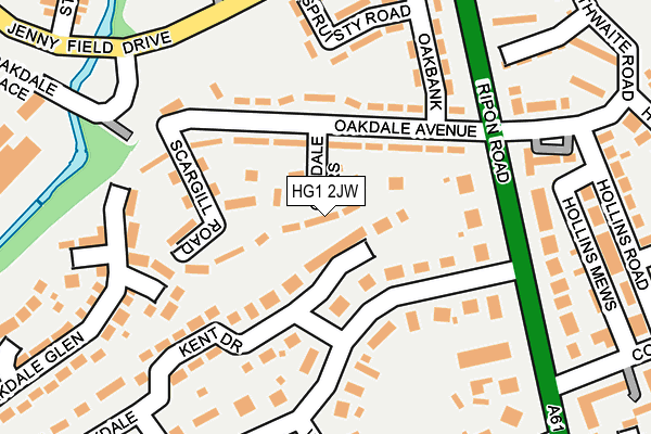 HG1 2JW map - OS OpenMap – Local (Ordnance Survey)