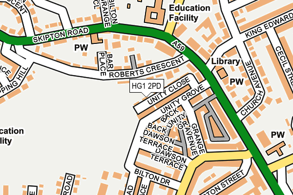 HG1 2PD map - OS OpenMap – Local (Ordnance Survey)