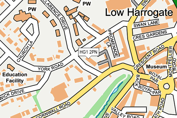 HG1 2PN map - OS OpenMap – Local (Ordnance Survey)