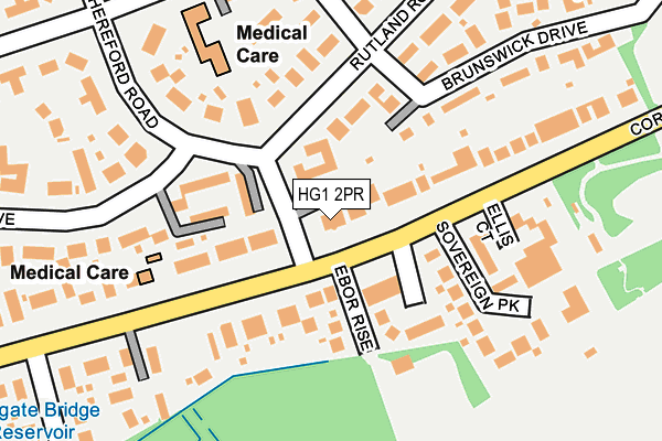 HG1 2PR map - OS OpenMap – Local (Ordnance Survey)