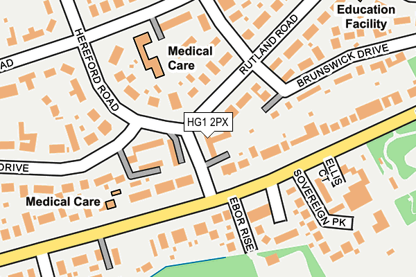 HG1 2PX map - OS OpenMap – Local (Ordnance Survey)