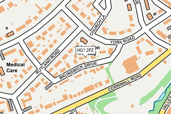 HG1 2PZ map - OS OpenMap – Local (Ordnance Survey)