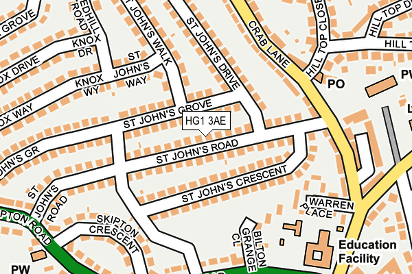 HG1 3AE map - OS OpenMap – Local (Ordnance Survey)