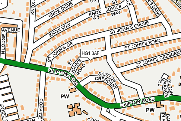 HG1 3AF map - OS OpenMap – Local (Ordnance Survey)