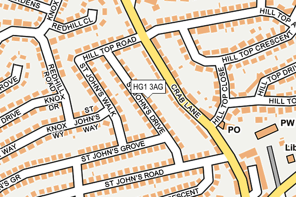 HG1 3AG map - OS OpenMap – Local (Ordnance Survey)