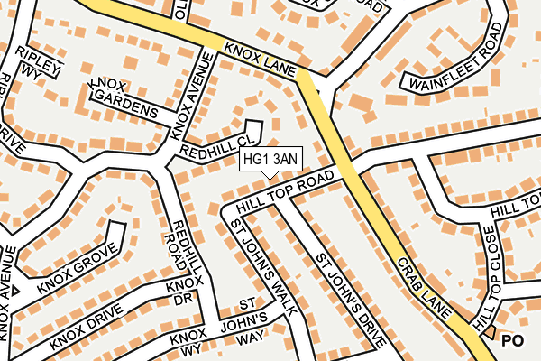 HG1 3AN map - OS OpenMap – Local (Ordnance Survey)