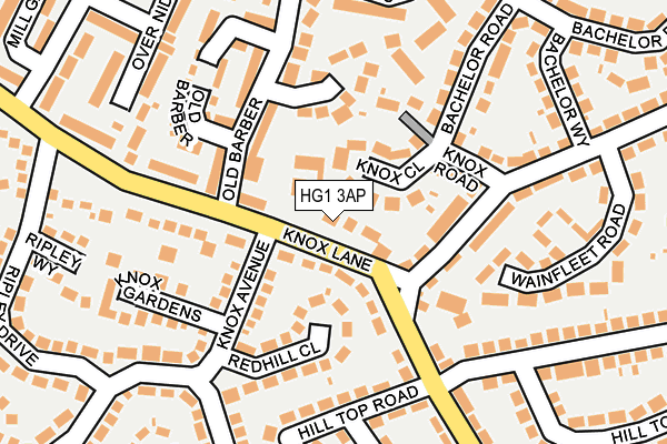 HG1 3AP map - OS OpenMap – Local (Ordnance Survey)