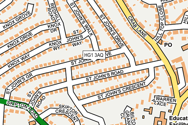 HG1 3AQ map - OS OpenMap – Local (Ordnance Survey)