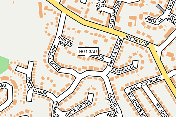 HG1 3AU map - OS OpenMap – Local (Ordnance Survey)