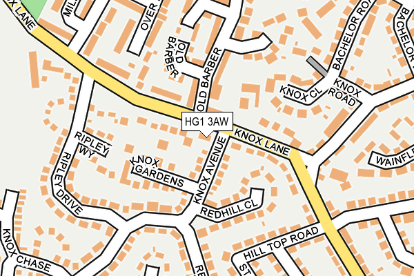 HG1 3AW map - OS OpenMap – Local (Ordnance Survey)