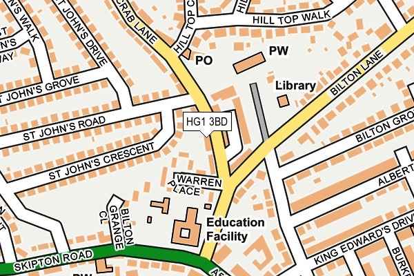 HG1 3BD map - OS OpenMap – Local (Ordnance Survey)