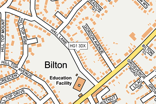 HG1 3DX map - OS OpenMap – Local (Ordnance Survey)