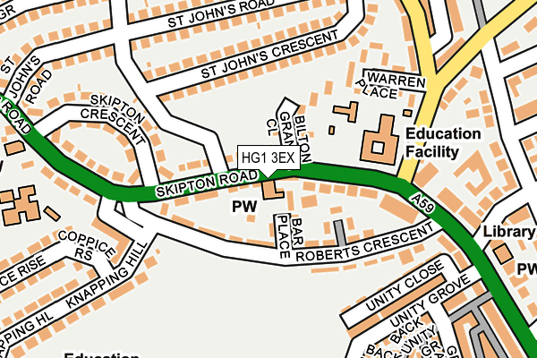 HG1 3EX map - OS OpenMap – Local (Ordnance Survey)