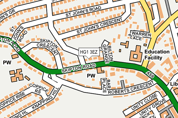 HG1 3EZ map - OS OpenMap – Local (Ordnance Survey)