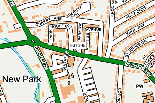 HG1 3HE map - OS OpenMap – Local (Ordnance Survey)