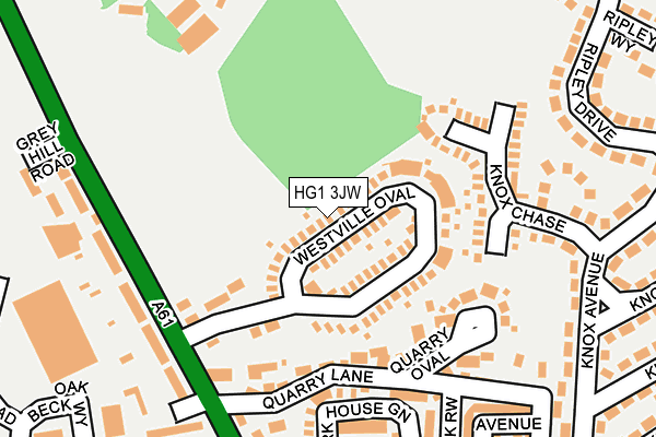 HG1 3JW map - OS OpenMap – Local (Ordnance Survey)