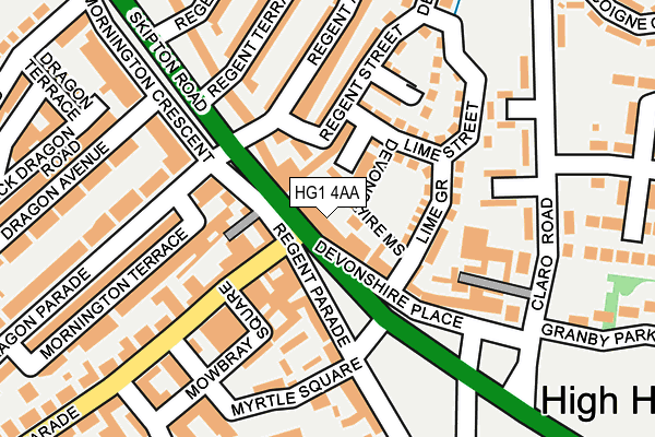 HG1 4AA map - OS OpenMap – Local (Ordnance Survey)