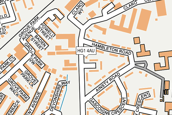 HG1 4AU map - OS OpenMap – Local (Ordnance Survey)