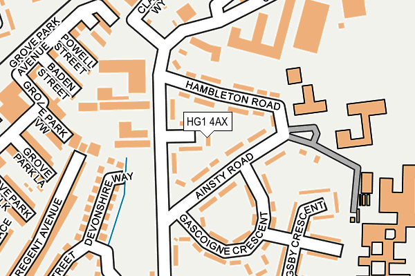 HG1 4AX map - OS OpenMap – Local (Ordnance Survey)