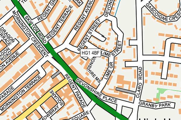 HG1 4BF map - OS OpenMap – Local (Ordnance Survey)