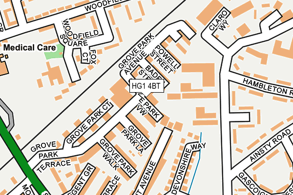 HG1 4BT map - OS OpenMap – Local (Ordnance Survey)