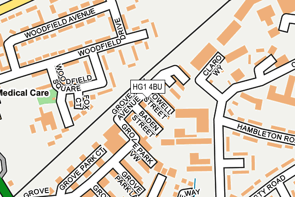 HG1 4BU map - OS OpenMap – Local (Ordnance Survey)