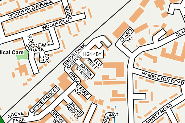 HG1 4BY map - OS OpenMap – Local (Ordnance Survey)