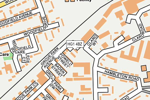HG1 4BZ map - OS OpenMap – Local (Ordnance Survey)