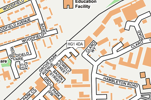 HG1 4DA map - OS OpenMap – Local (Ordnance Survey)