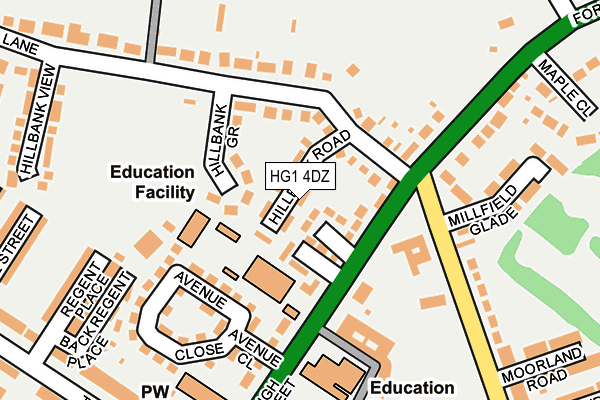 HG1 4DZ map - OS OpenMap – Local (Ordnance Survey)