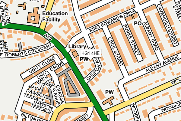 HG1 4HE map - OS OpenMap – Local (Ordnance Survey)