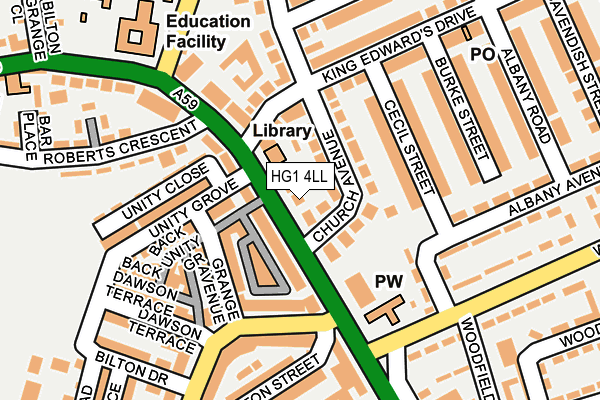HG1 4LL map - OS OpenMap – Local (Ordnance Survey)