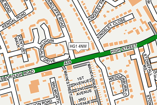 HG1 4NW map - OS OpenMap – Local (Ordnance Survey)