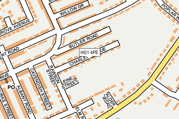 HG1 4PE map - OS OpenMap – Local (Ordnance Survey)