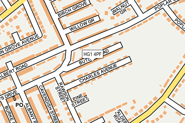 HG1 4PF map - OS OpenMap – Local (Ordnance Survey)