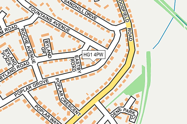 HG1 4PW map - OS OpenMap – Local (Ordnance Survey)