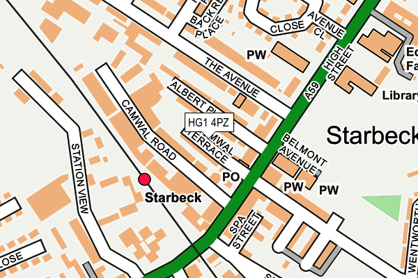 HG1 4PZ map - OS OpenMap – Local (Ordnance Survey)